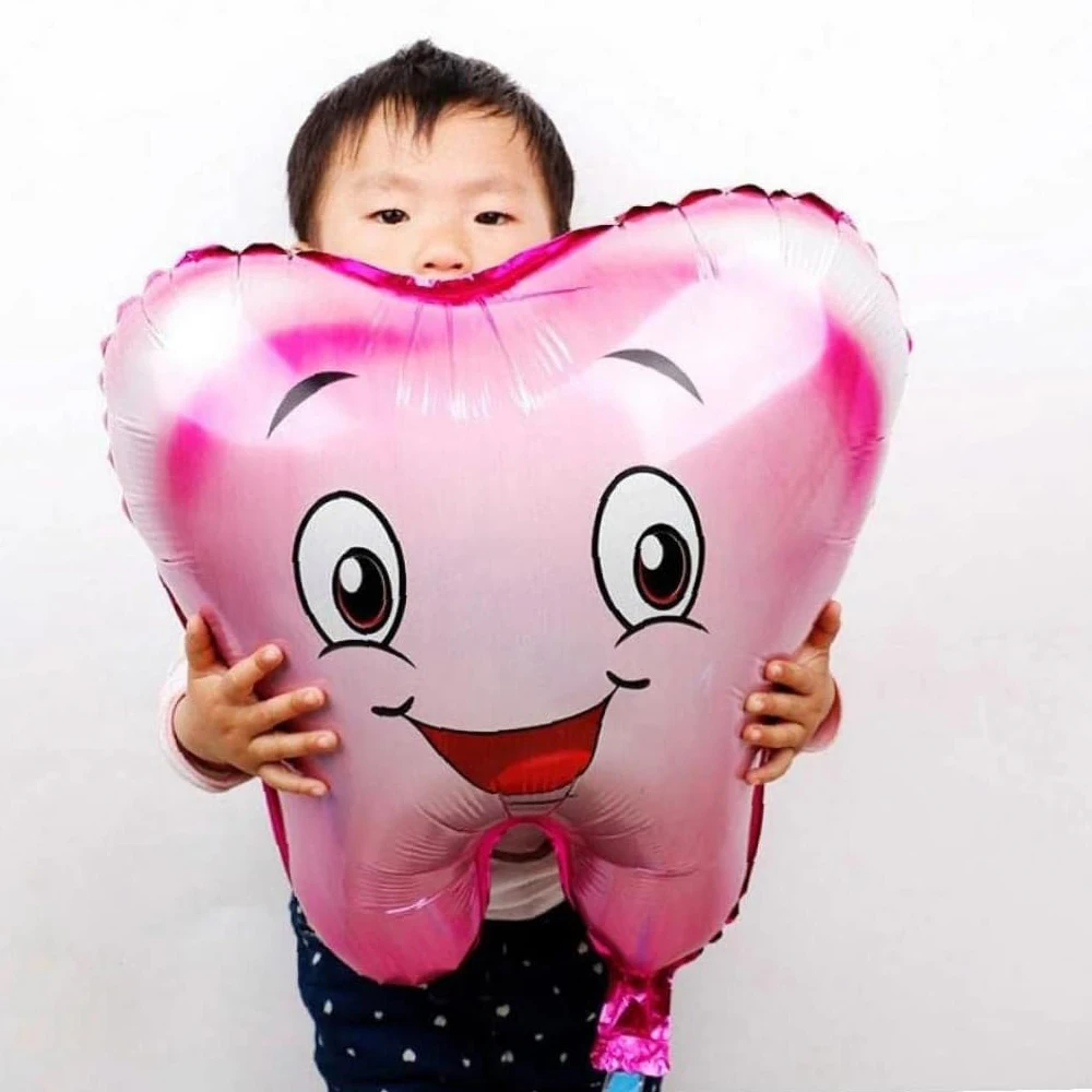 치과 의사 사무실 클리닉 장식, 미소 치아 모양 호일 풍선, 치과 의사 선물, 어린이 치과 제품, 2 개
