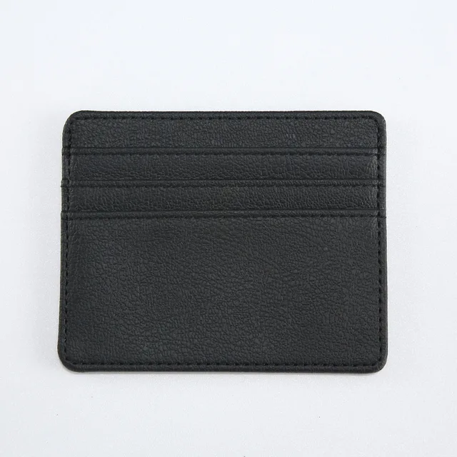 PU thin card holder multi-purpose student card holder female bank card holder credit card holder portable holder Black