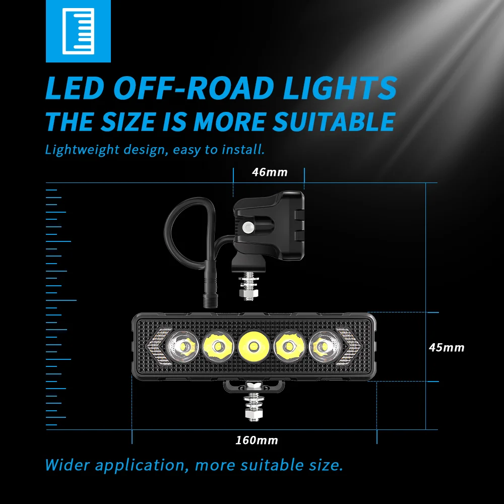 6Inch Work Fog Light Long Range Auxiliary Auto Fog Light Led Light Bar for Moto