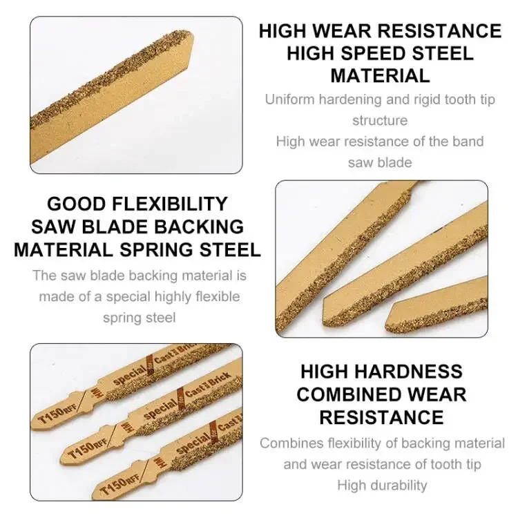 3" Diamond Jig Saw Blade T150 Carbide Grain 50 Grit T-Shank Jigsaw Blades Ceramic Tile Cutting Tool Electric Garden