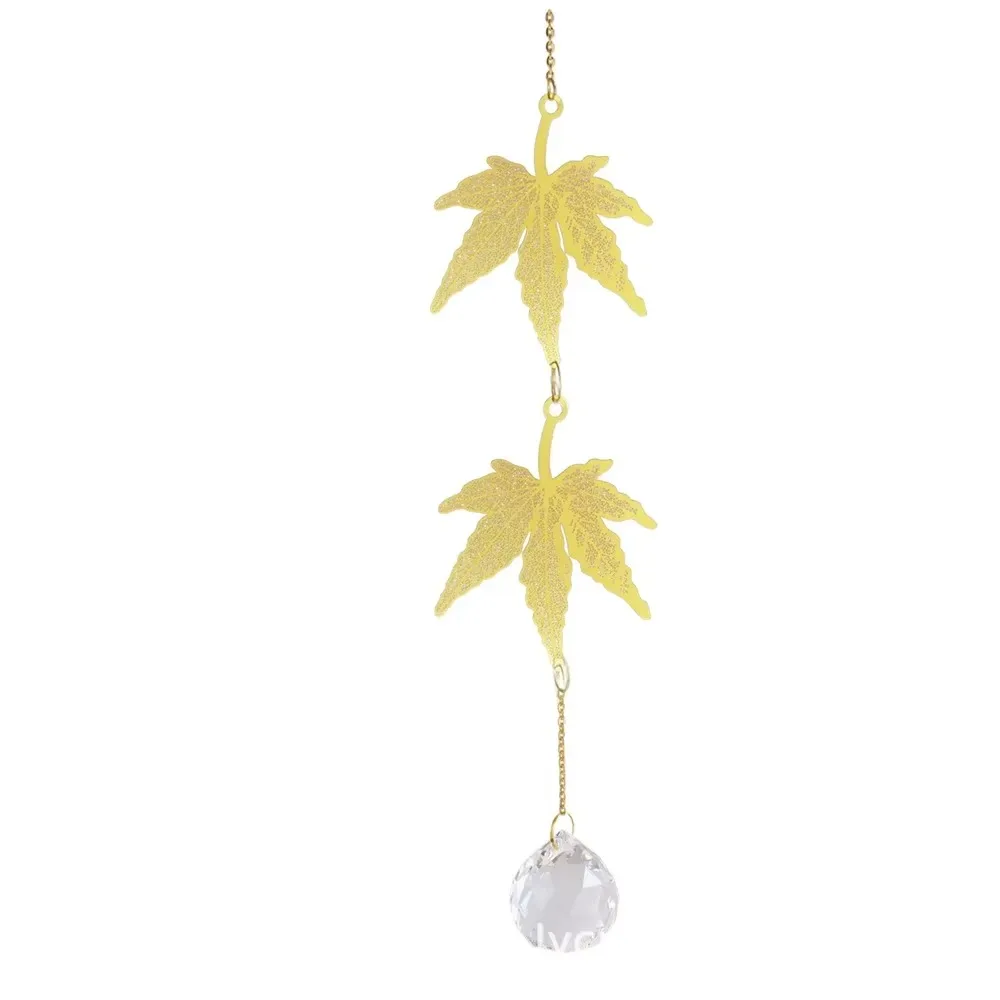 New Hanging Decoration Sun Catcher Lotus & Ginkgo Leaf Window Art Crystal Suncatcher Gift Crystal Prism Garden 2