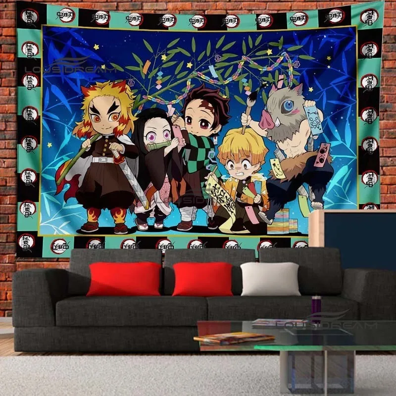 

Anime Demon Slayer Tapestry Fashion cartoon Tanjirou bedroom living room Tapiz dormitory computer room background wall decorat