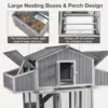 Unique Folding Design for Easy to Set Up - Chicken House for Outdoor with Two Nesting Box, Leakproof Pull-on Tray, and UV 5