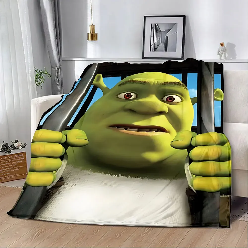 Cartoon Funny S-Shreks Printed Blanket Picnic Blankets Warm Blanket Soft and Comfortable Blanket Home Travel Birthday Gift 2