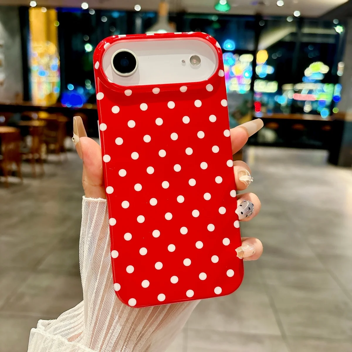 Retro Vintage Polka Dot Pattern Phone Bumper Case with Circular Wave Design