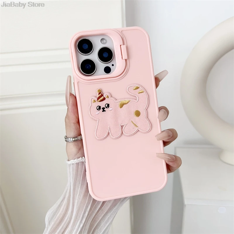 Custodia morbida in silicone per telefono con protezione antiurto per fotocamera con motivo a gatto e cane liquido per iPhone 11 12 13 14 15 16 Pro Max Plus_voghion.com