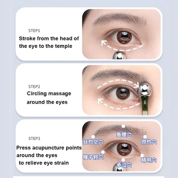1 pc Eyes Skin Massager Stick Eyes Cream Applicator Reduce Puffiness Eye Serum Roller Ball Massager Eyes Lifting Beauty Tools - Thumbnail 4