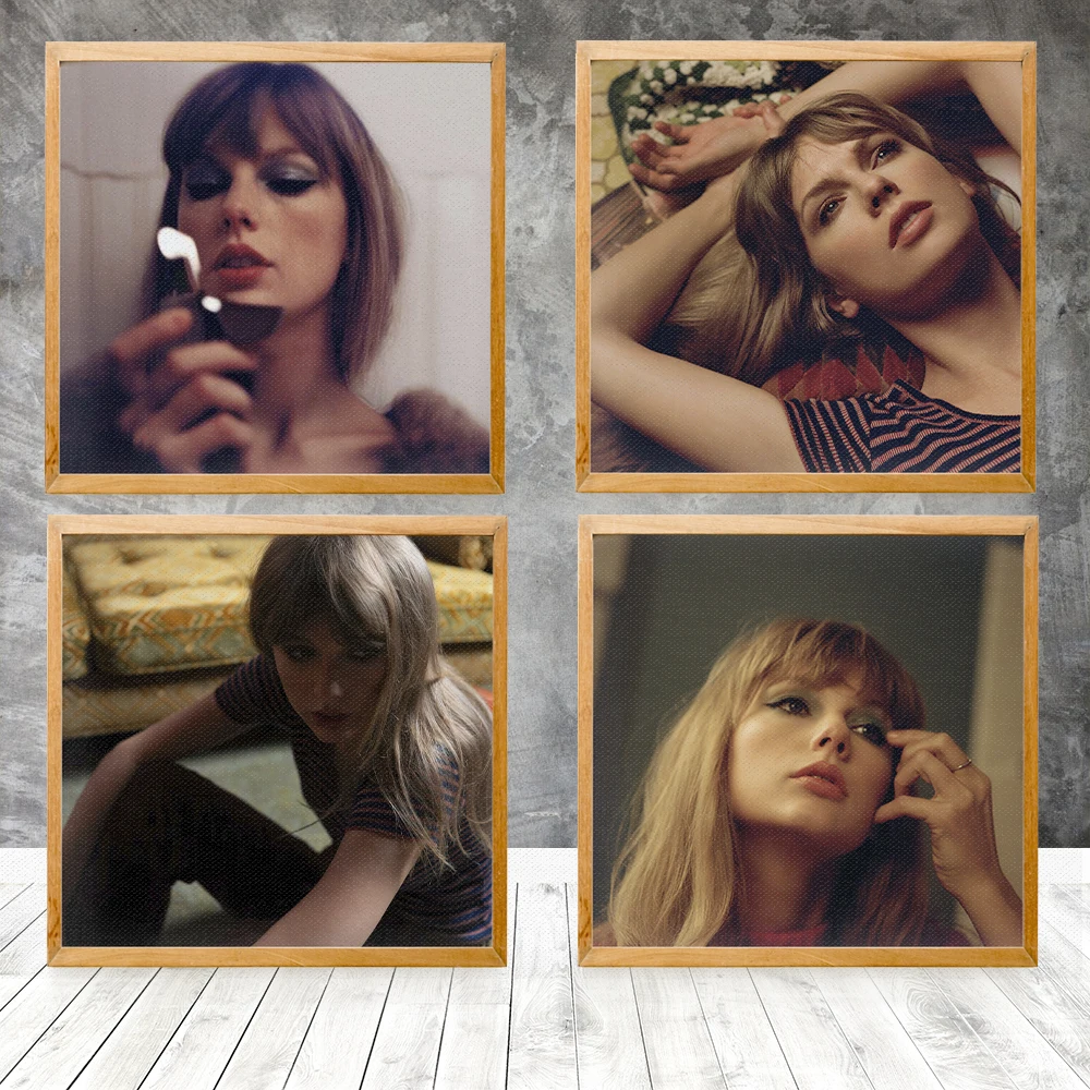 Midnights -Taylor Swift (4 Picecs) Album Di Poster Musica Hot Song Artisti Popolare Scroll Art Print Canvas Painting Decor