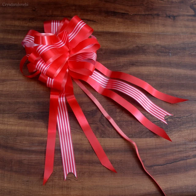 50pcs Beautiful Luster solid Color 18mm Pull Bow ribbon for gift Flower  bowknot Gift Packing Party Wedding Car Room Decoration