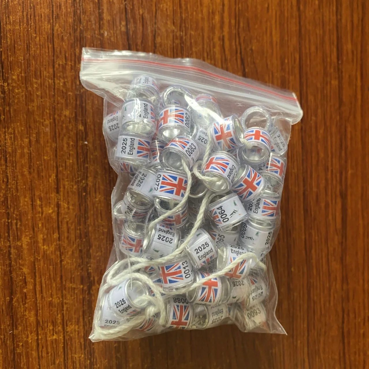 Pigeon Rings 8mm Bird Rings England 0001-0100 with UK Flag and pigeons pictures bird foot rings