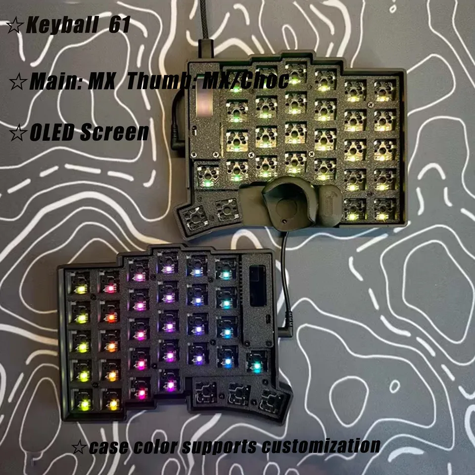 Keyball 39/44/61 Split Keyboard Kit No Trackball OLED Screen