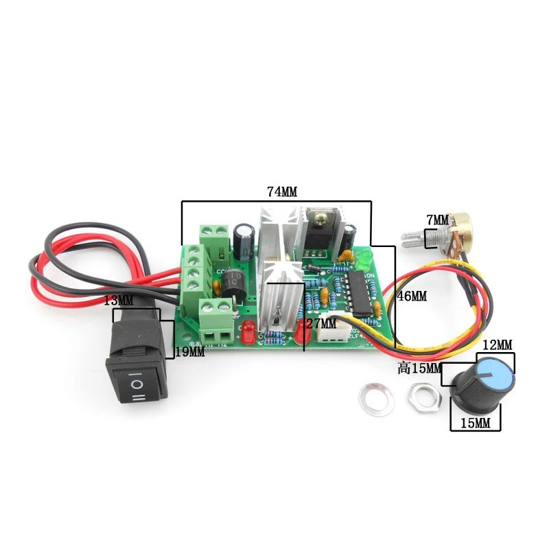 PWM DC Motor Speed Controller Switch DC 20A Current Regulator 10-60V PWM Controller 150W 12V 24V 36V 48V