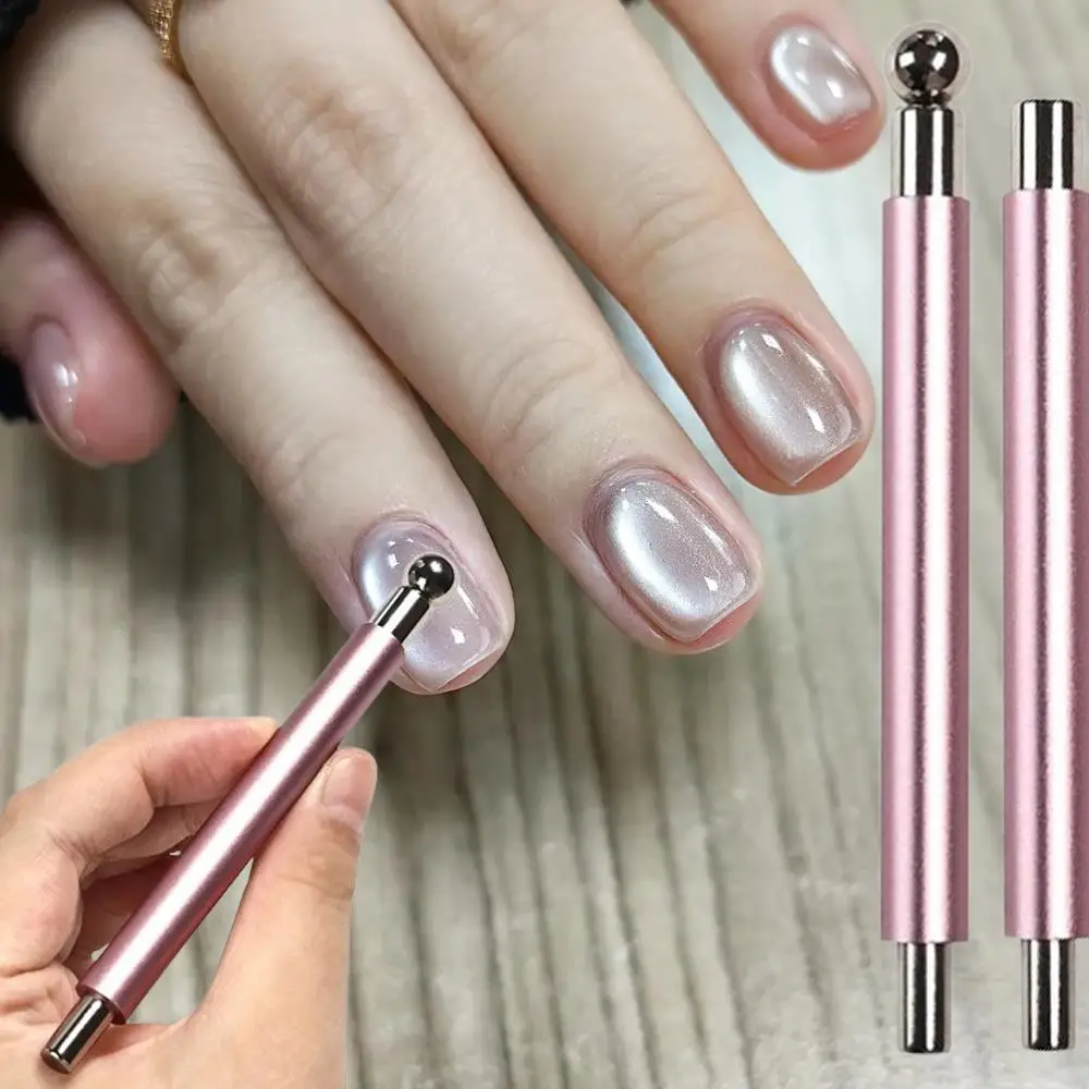 Dual-Head Glass Bead Magnetic Nail Art Pen - Strong Magnet with Detachable Steel Ball