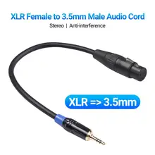 

30cm Audio Adapter Cable Stereo Anti-interference PVC XLR Female to 3.5mm Male Audio Cord for Camera