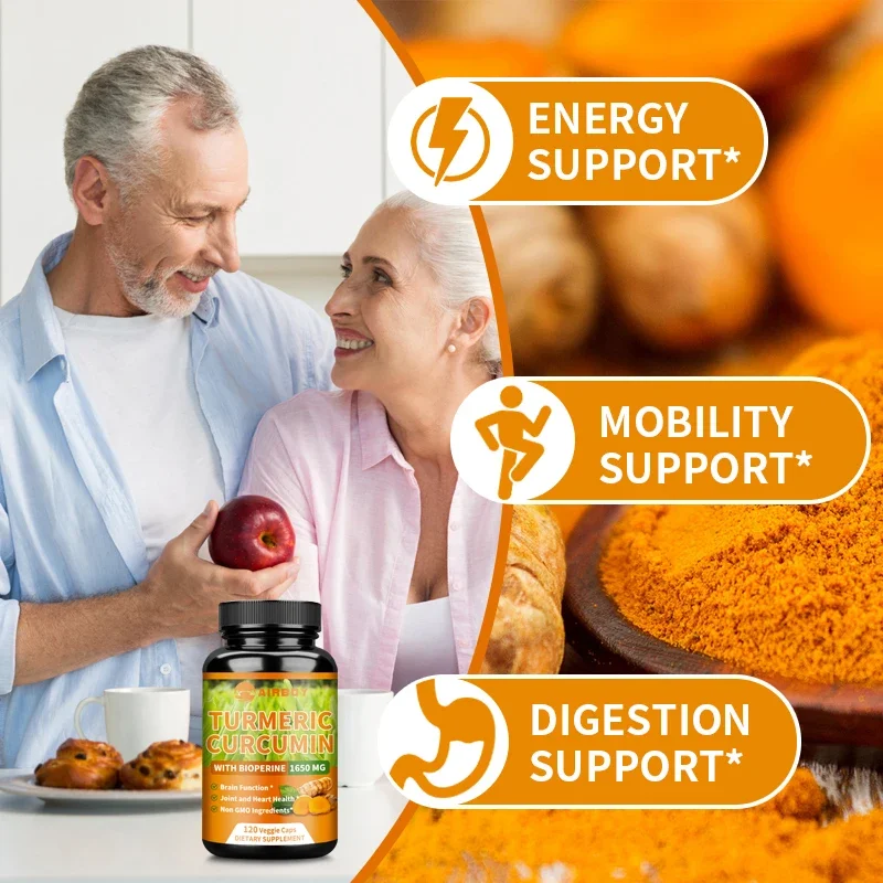 Turmeric Curcumin Capsules with 95% Curcuminoids for Joint Brain Cognitive & Digestive Health Antioxidant