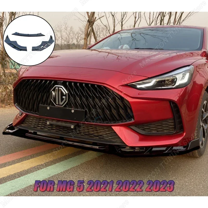 3Pcs-Gloss-Black-Car-Front-Bumpers-Lips-Spoiler-Splitter-Diffuser ...