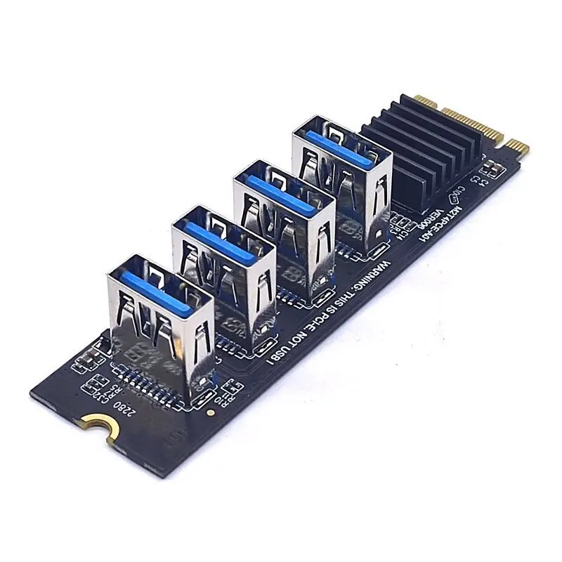Placa de Riser m2 Ngff Nvme para Pcie Pci Express X16 a Usb 3.0 Adaptador de Cubo de Multiplicador de Entalhe para Mineradora de Bitcoin Antminer M.2 - Imagem 5