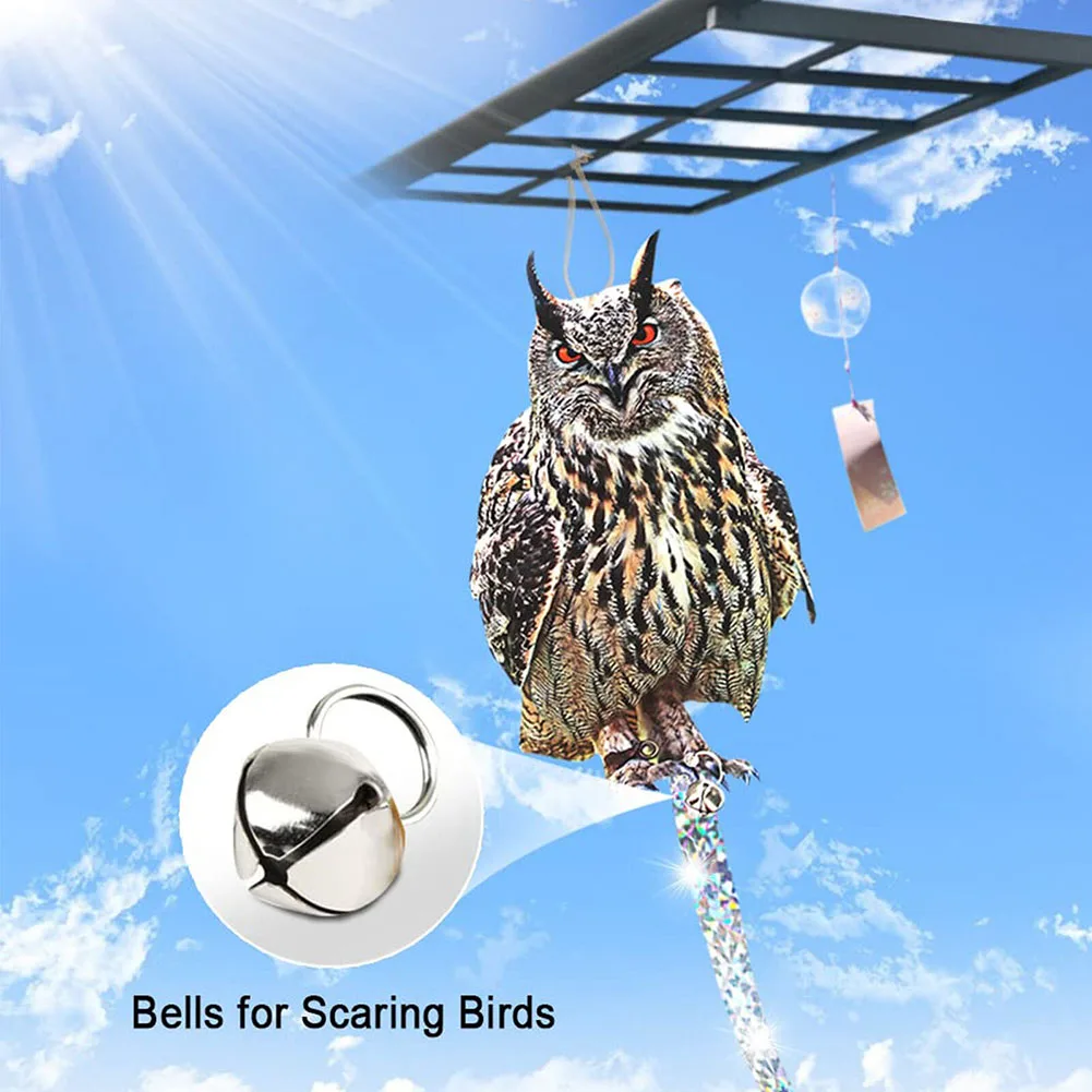 

Bird Scarer Acrylic Fake Owl Bird Repellent Reflects Hanging Bird Control Owl Decor For Garden Yard Pest Control Scarecrow