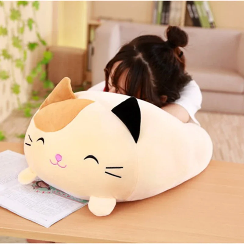 

60cm Soft Cute Cushion Cat Pillow Animal Cushions Cartoon Plush Toy Stuffed Cat Kids Birthyday Gift for Children Dropshipping