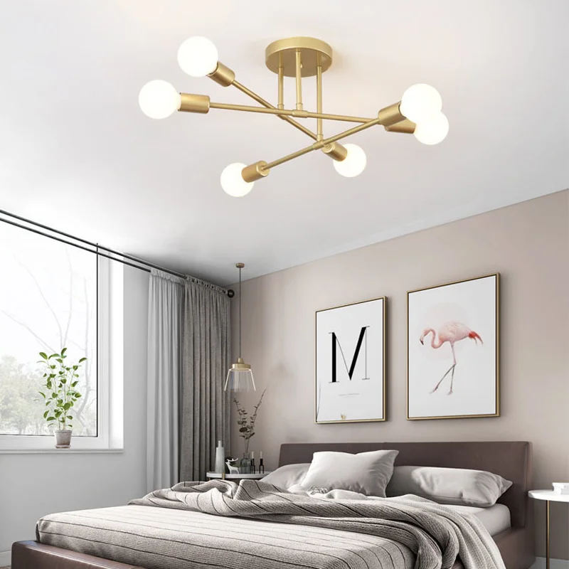 Ceiling Light 1PC 6-Head Ceiling Lamp for Home Living Room Bedroom Without Bulb