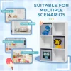 Qaba Children Toy Storage with 3 Storage Bins, Cute Animal Design, White 6