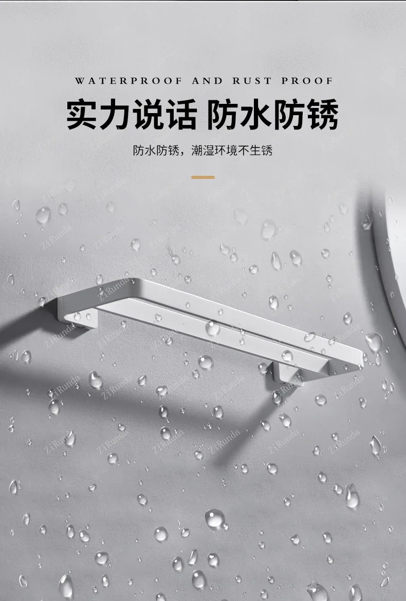 Description Picture 5 of itemWhite towel bar bathroom towel rack bathroom double-pole wall rack all copper.