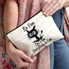 Im Fine Everything Is Fine Pattern Cosmetic Bag Funny Cat Toiletry Bag Portable Travel Storage Bag Perfect Gift for Cat Lovers 5