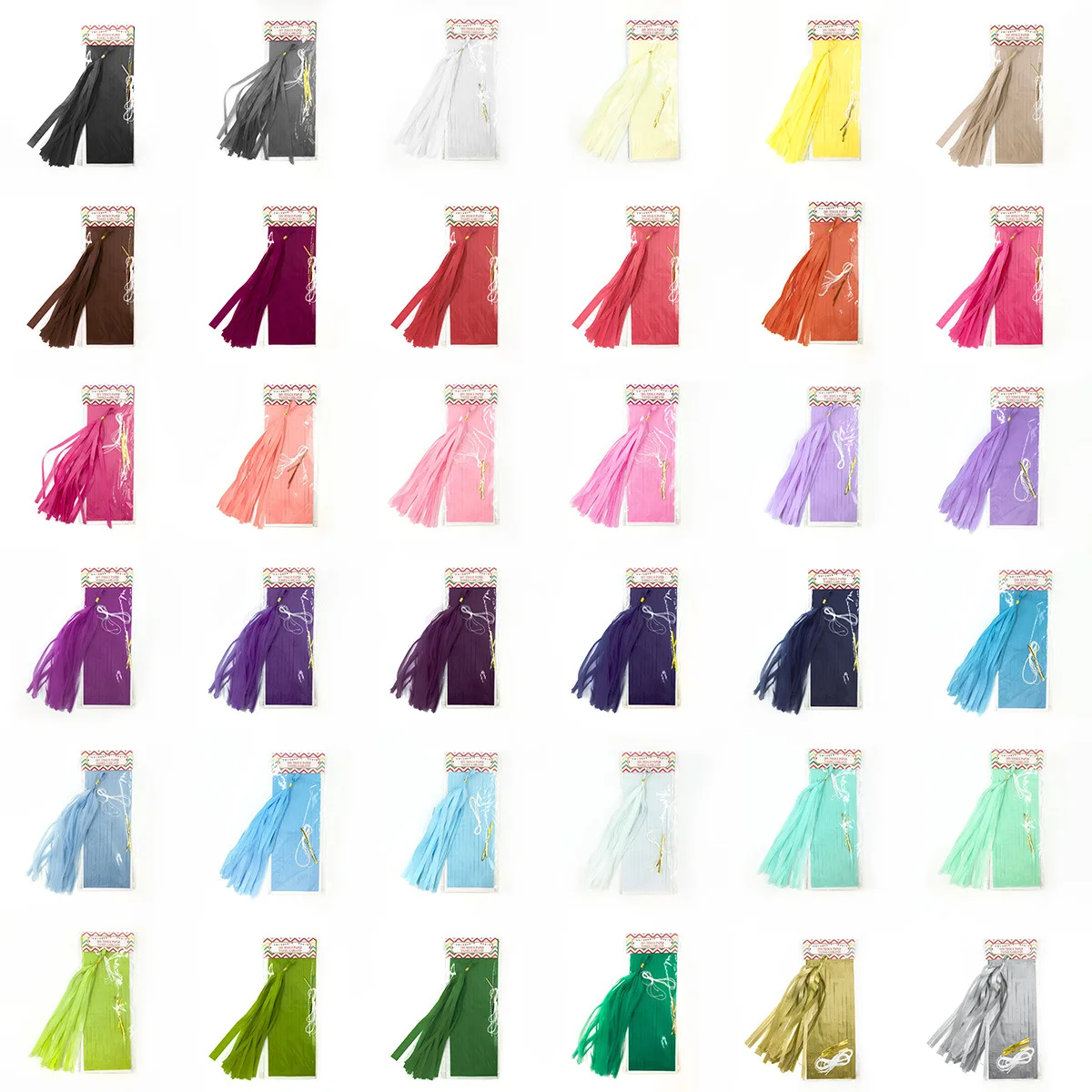 Rose Gold Iridescent DIY Tissue Paper Tassel Garland Set - Party Decoration Supplies