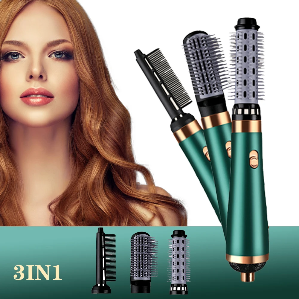 Hot Air Brush 3 IN 1 Hair Curler Negative Ion Hair Curler Straightener