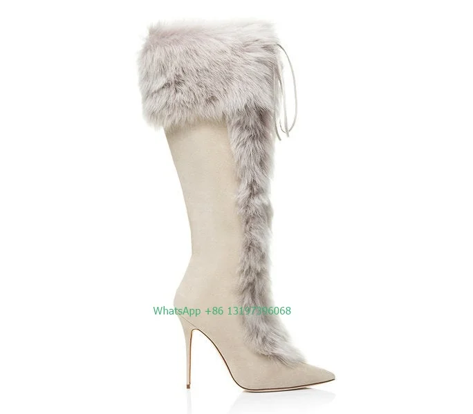 

Женские замшевые ботинки на меху, теплые удобные зимние ботинки с острым носком, большие размеры