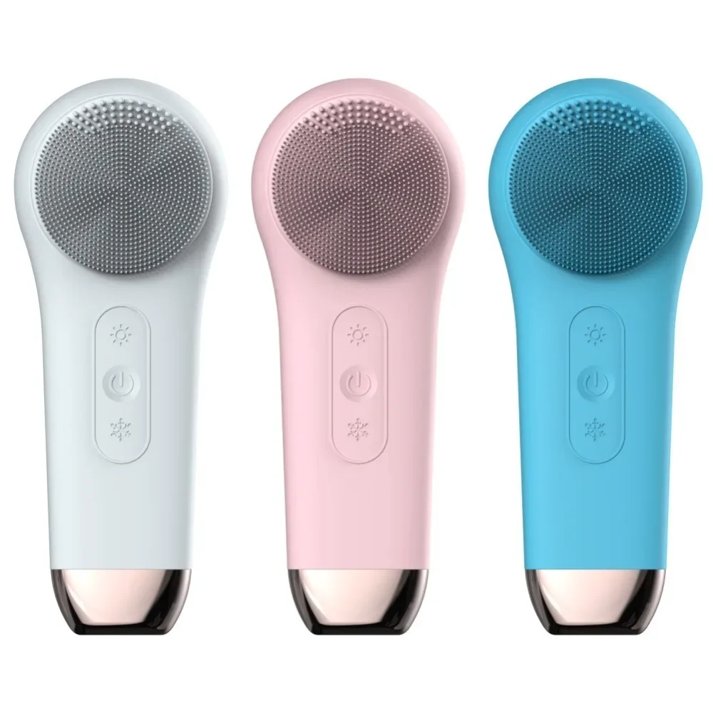 Silicone Electric Face Cleaner​​ Cold Compress Hot Compress ​​Vibrating Face Washer​​ Vibrating​​ Acne Treatment​​