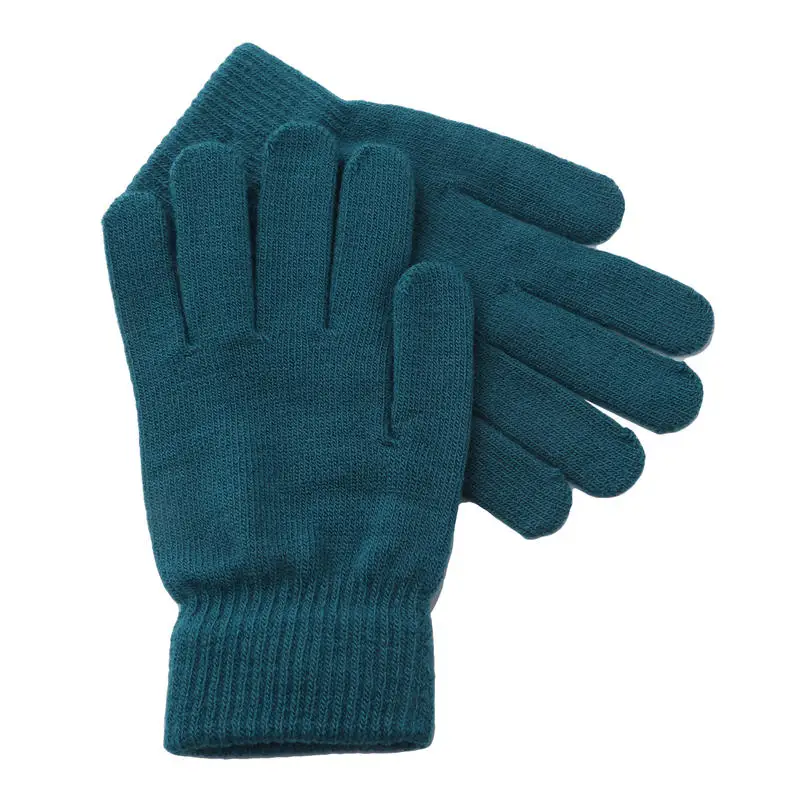 Winter Warm Gloves Five Fingers Touch-screen Knitted Thick Outdoor Cycling Students Windproof Finger Covers