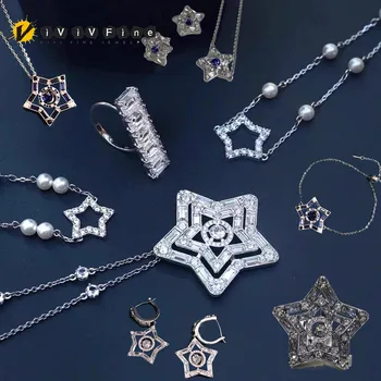2025 Original Smart Beating Heart Pentagram Pendant Necklace Earrings Bracelet Ring Exquisite Women's Jewelry Set 1