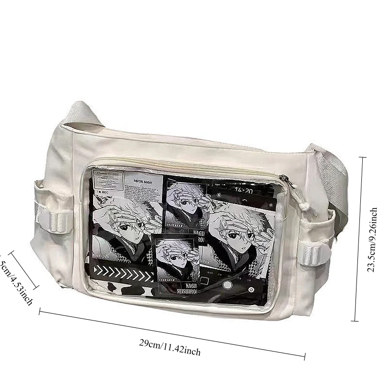 Borsa a tracolla giapponese Harajuku Itabag ragazze PU borsa trasparente scuola studentessa borsa Ita Bag Tote JK uniforme borsa a tracolla Harajuku, Viola