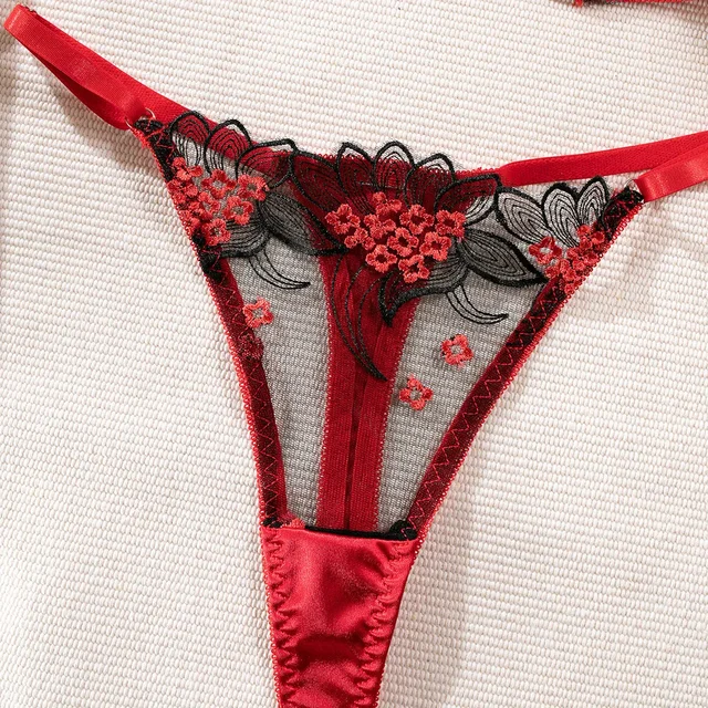 Floral Embroidered Lingerie Set 6