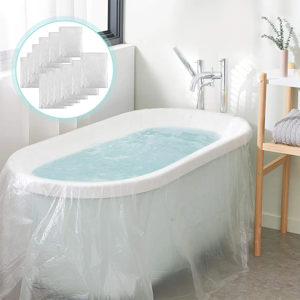 6/1Pcs Disposable Bathtub Cover Bags Thickened Bath Bucket Film Portable Travel Hotel Shower Bag Cleanliness Friendly 1.2*2.6m 2