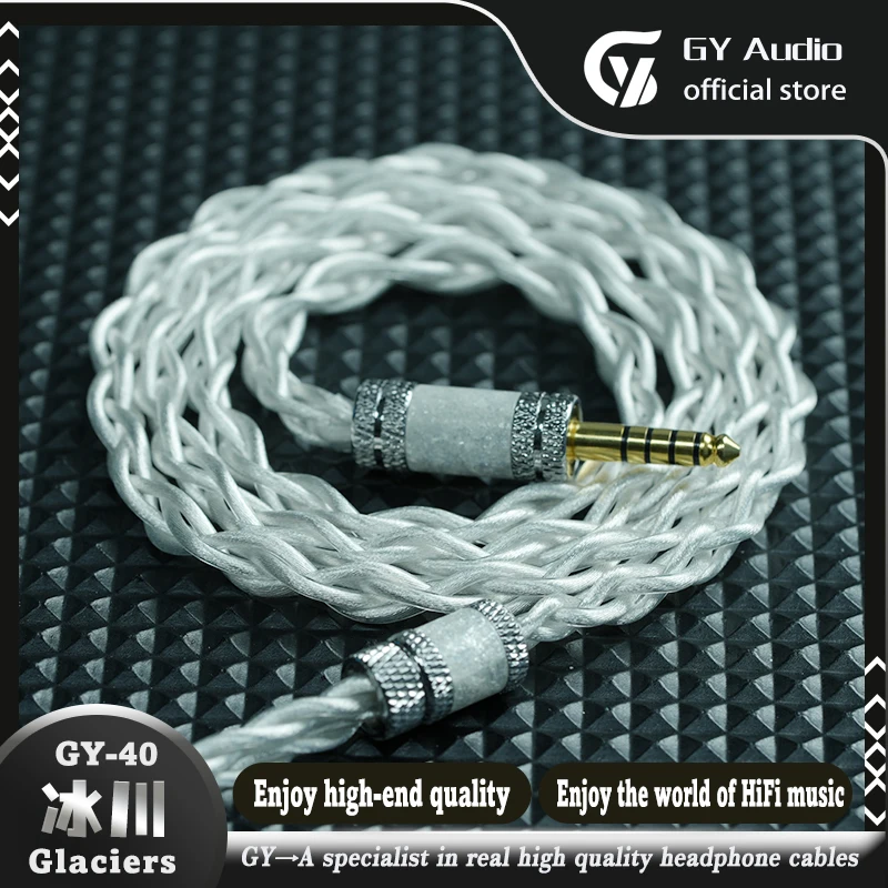 GY HiFi-40 氷河リッツイヤホンケーブル単結晶銀メッキパラジウム 3.5