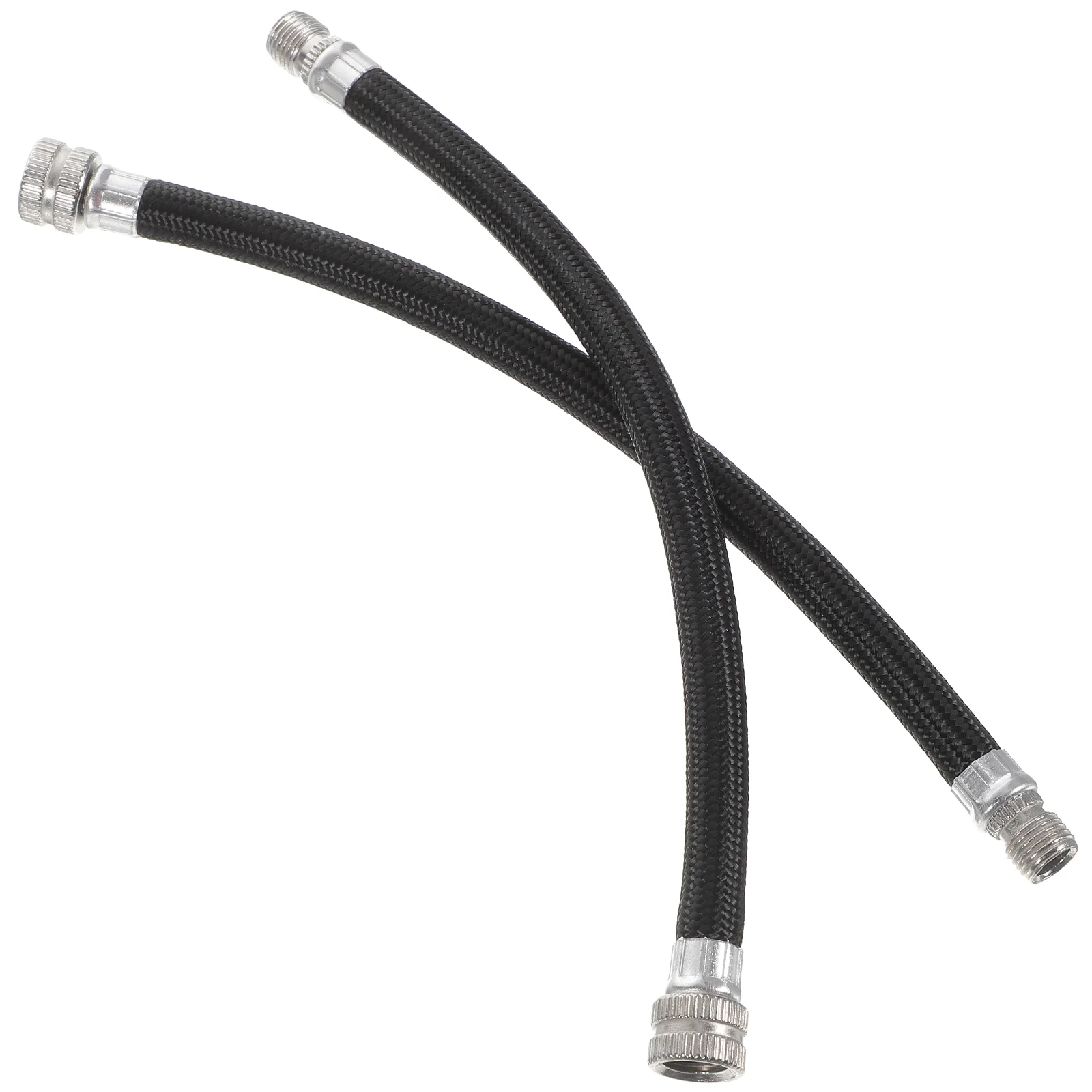 

2Pcs Pump Extension Hose Inflator Tube Pipe Cord for Schrader (Black)