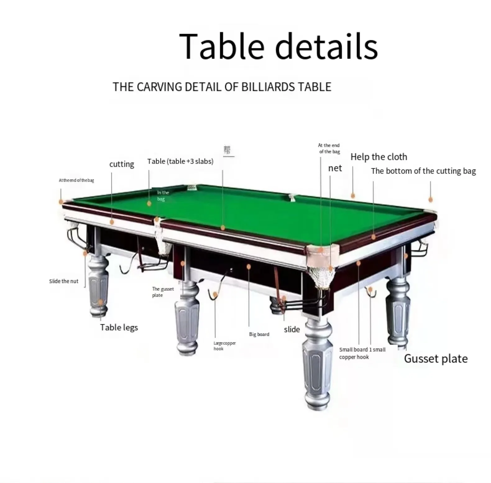 Natural Slate Price Sports Indoor Game Commercial Chinese Snooker Table pool table game table billiard for sale