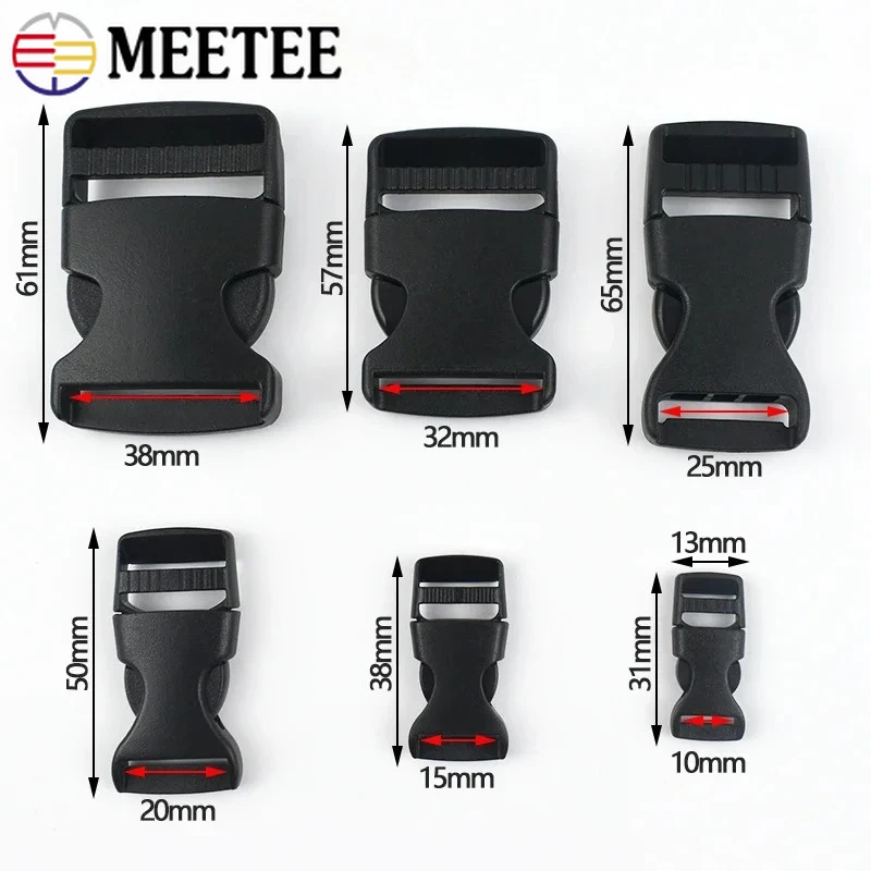 20Pcs 10-38mm 플라스틱 릴리스 버클 배낭 클립 걸쇠 가방 스트랩 사이드 조정 버클 애완 동물 칼라 벨트 후크 DIY 가방 액세서리