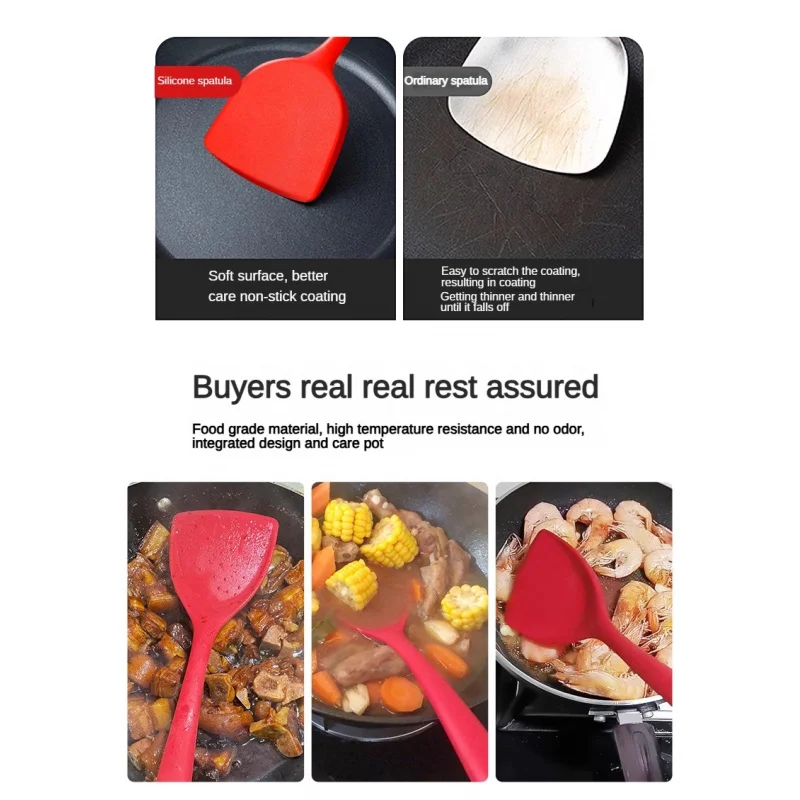 Silicone Kitchen Utensils Set 1-5pc Non-Stick Spatula Ladles & Strainers BPA-Free Heat Resistant Dishwasher Safe Cooking