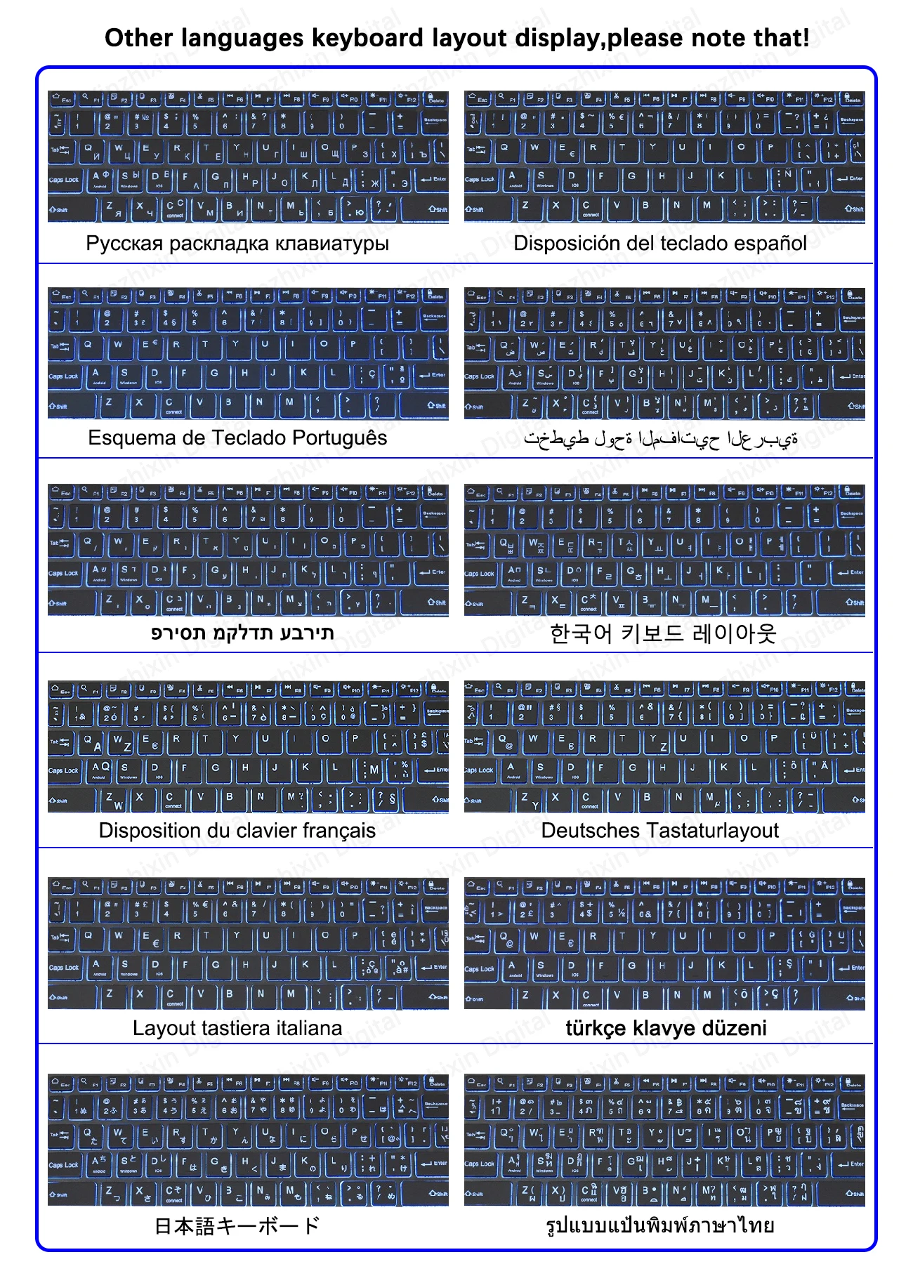 휴대 전화 태블릿용 미니 충전식 무선 블루투스 키보드, 러시아어 스페인어 키보드, 안드로이드 iOS 윈도우용