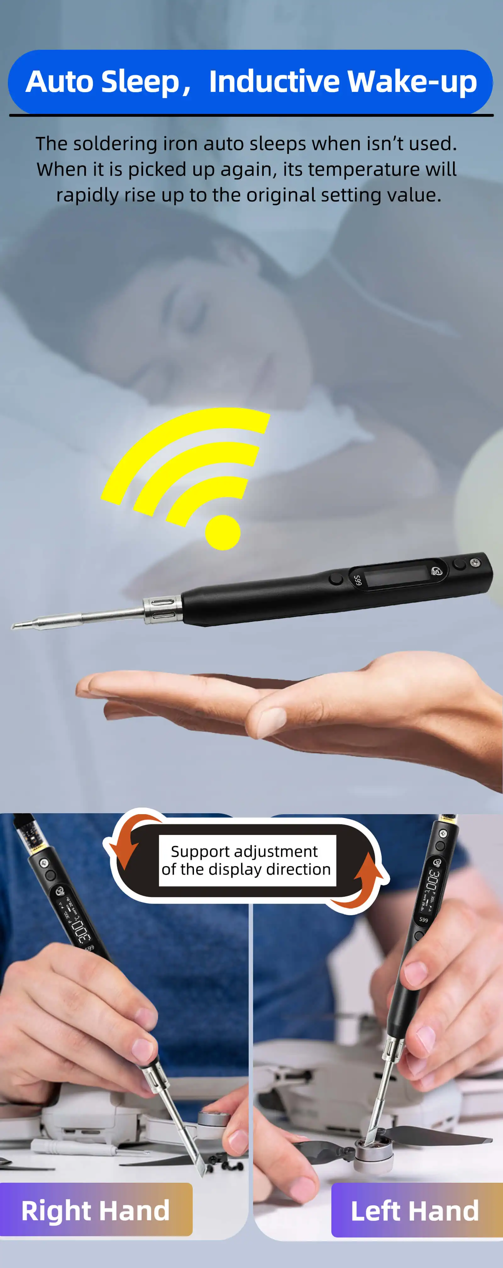 Sd58380ab1855465baefabe9432e0994ey SEQURE S99 Soldering Iron Compatible with JBC245 Tip Support PD|QC|DC|PPS Power Supply for Drone RC Model Welding Repair Tool