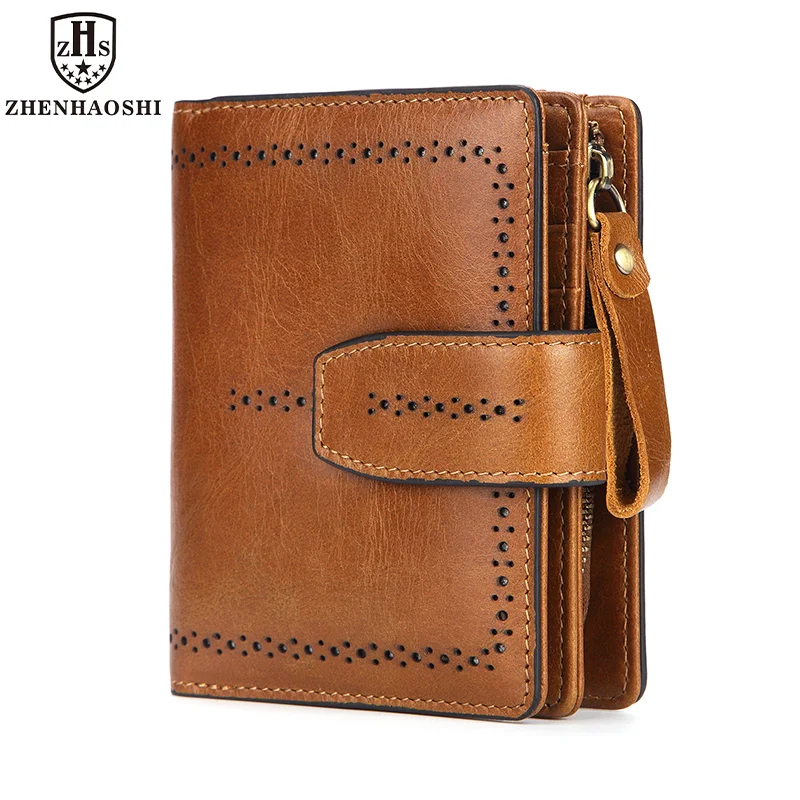 Women's RFID Blocking Leather Small Compact Bi-fold Zipper Pocket Wallet Card Case Purse with id Window leather wallet credit card holder women wallet zipper wallets women purse