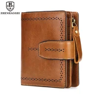 Women's RFID Blocking Leather Small Compact Bi-fold Zipper Pocket Wallet Card Case Purse with id Window 1