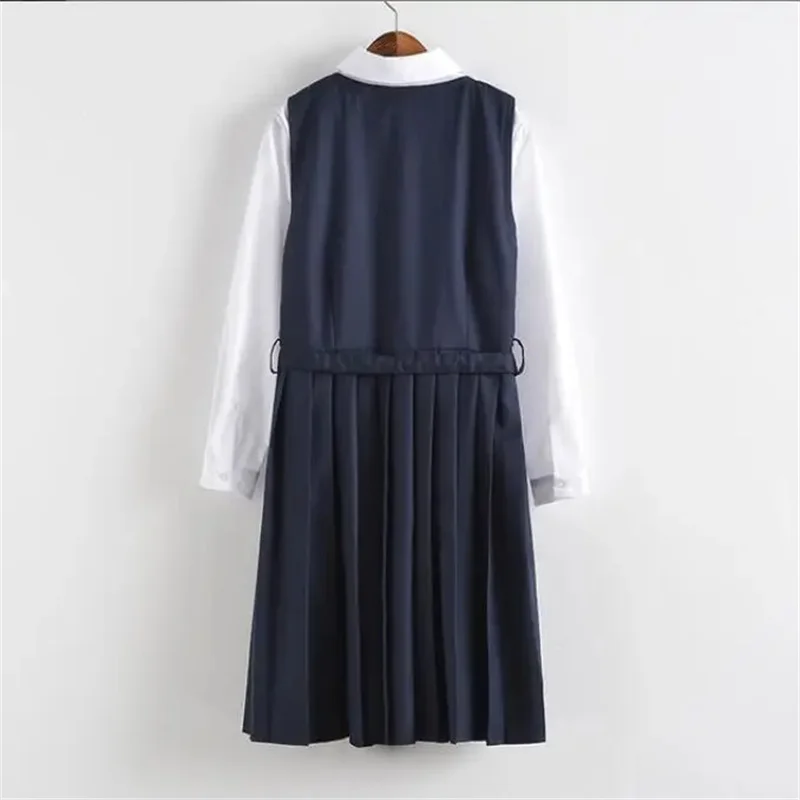 Japanese Pleated Dress Suit Jk Uniform Basic White Long/Short-sleeved Sailor Suit Kansai Flaperon Preppy