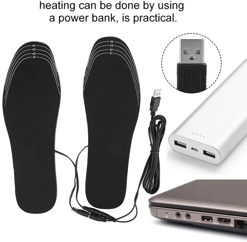 1 Paar USB-Heiz schuhe Einlegesohle Qualität Winter warme Einlegesohlen für Füße Männer Frauen elektrisch beheizte Schuhsohle rutsch feste Schuh polster – Detail 12