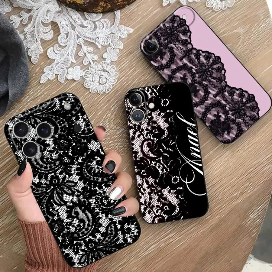 Elegant Retro Lace Art Phone Case - Stylish Protective Cover