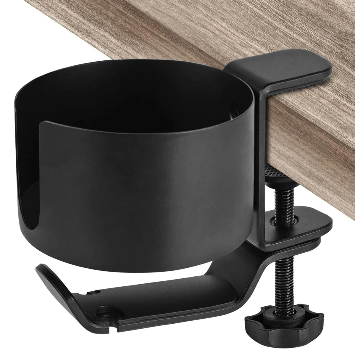 2 in 1 Desk Cup Holder 360 Rotation Adjustable Arm Clamp Headphone Hook Bottle Holder Table Side Drink Hanger for Desk Table Hot