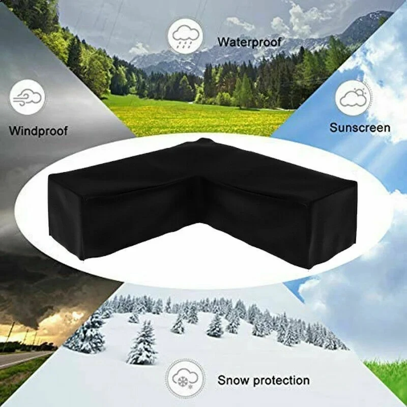 Durable L-Shaped Outdoor Sofa Cover - Waterproof, Dustproof, UV-Resistant